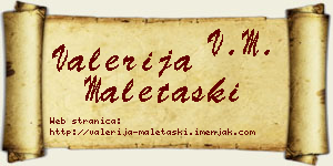 Valerija Maletaški vizit kartica